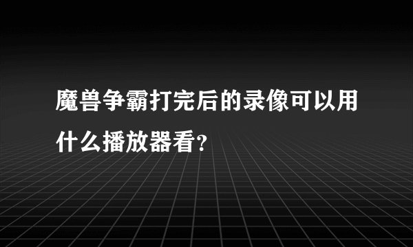 魔兽争霸打完后的录像可以用什么播放器看？