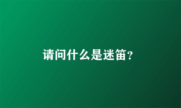 请问什么是迷笛？