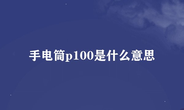 手电筒p100是什么意思