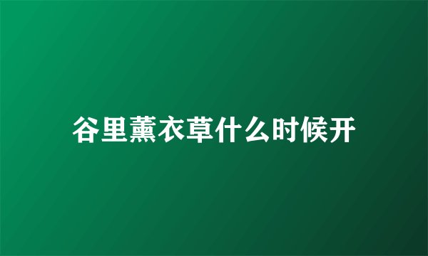 谷里薰衣草什么时候开