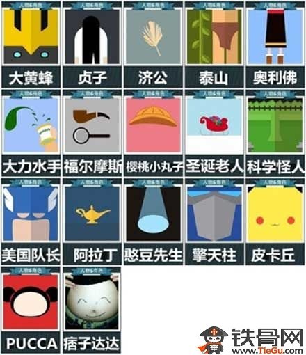 疯狂猜图人物角色答案是什么