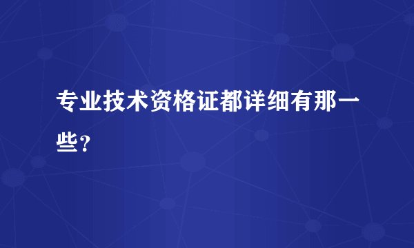 专业技术资格证都详细有那一些？