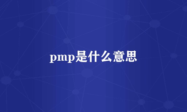 pmp是什么意思