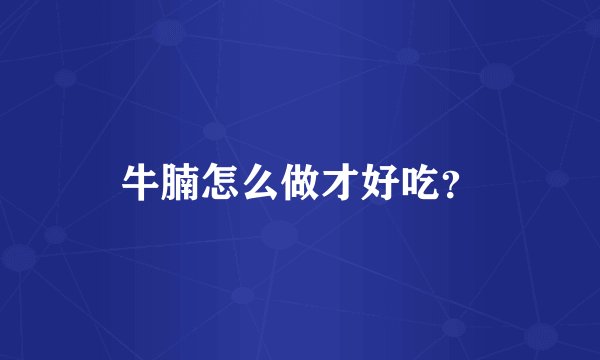 牛腩怎么做才好吃？