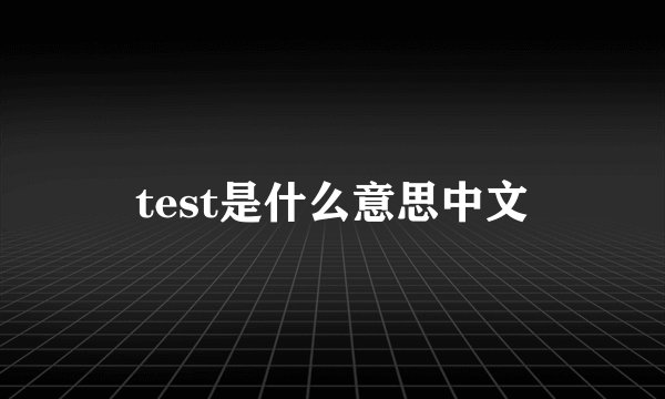 test是什么意思中文
