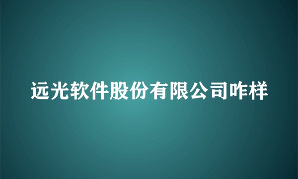 远光软件股份有限公司咋样