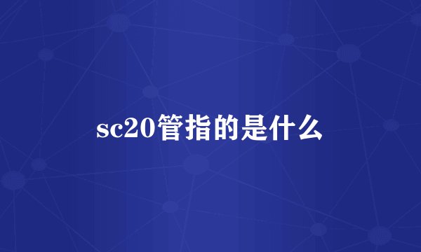 sc20管指的是什么
