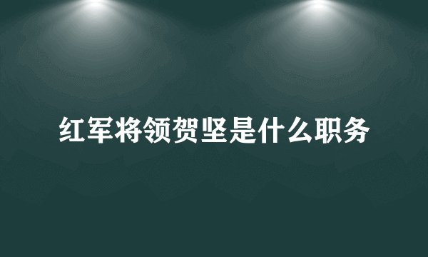 红军将领贺坚是什么职务