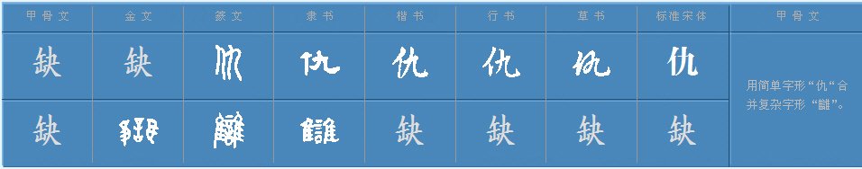 姓氏“仇”字怎么读？