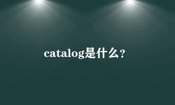 catalog是什么？