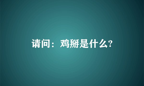 请问：鸡掰是什么?