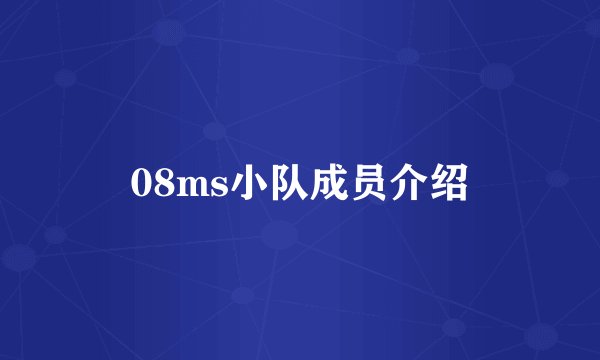08ms小队成员介绍