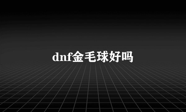 dnf金毛球好吗