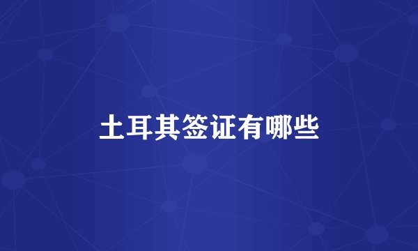 土耳其签证有哪些