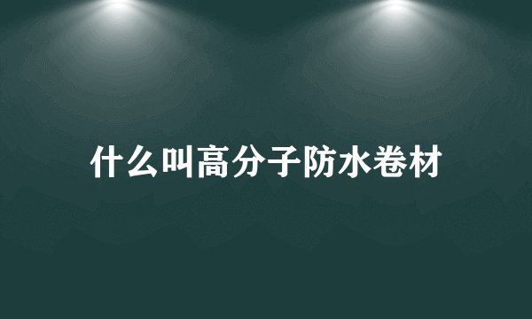 什么叫高分子防水卷材
