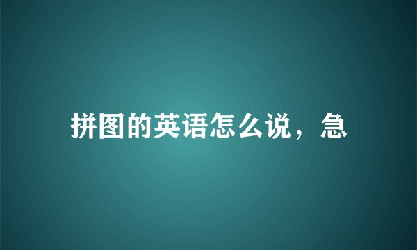 拼图的英语怎么说，急