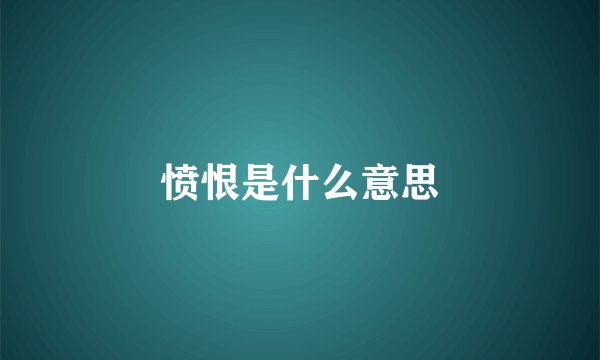 愤恨是什么意思