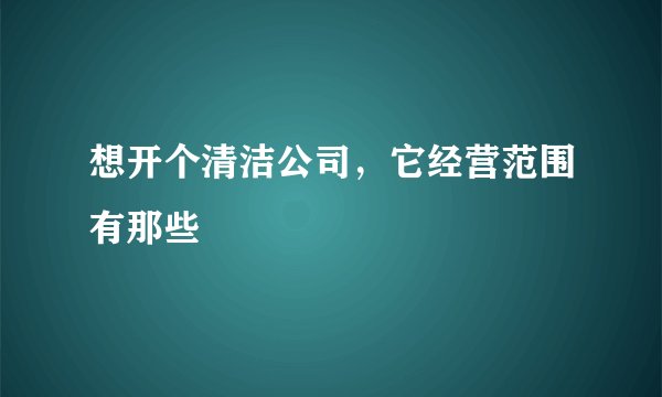 想开个清洁公司，它经营范围有那些