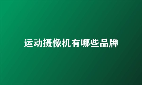运动摄像机有哪些品牌