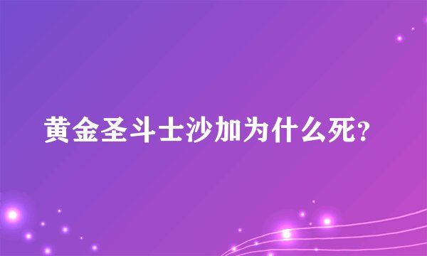 黄金圣斗士沙加为什么死?