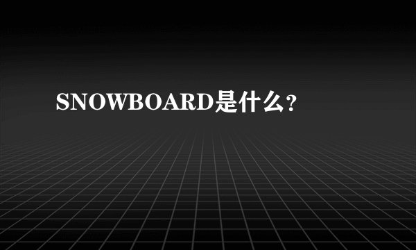 SNOWBOARD是什么？