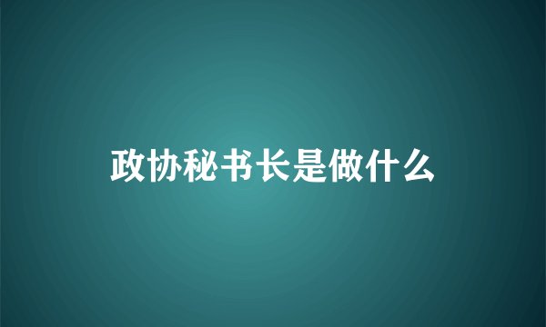 政协秘书长是做什么