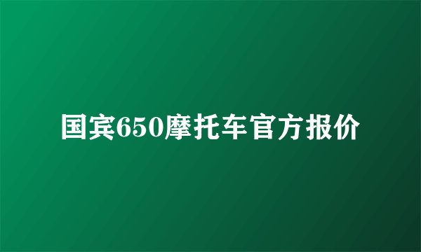 国宾650摩托车官方报价
