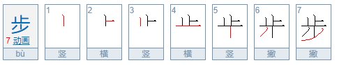 步笔顺是什么？