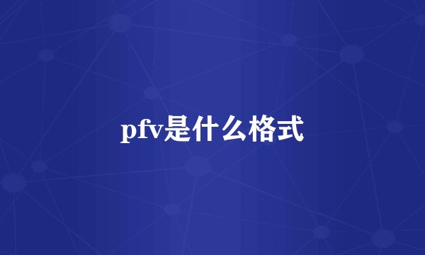 pfv是什么格式