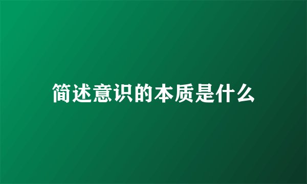 简述意识的本质是什么
