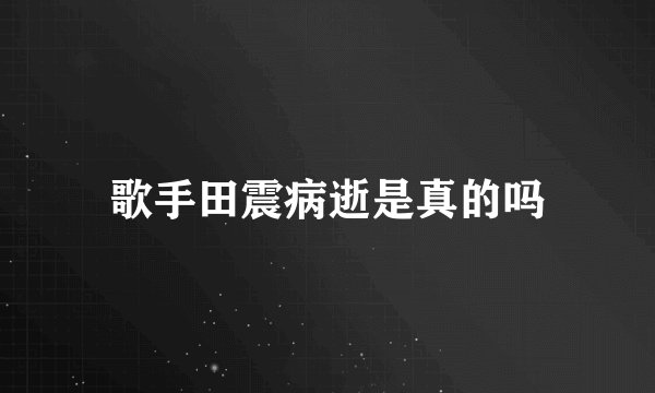 歌手田震病逝是真的吗
