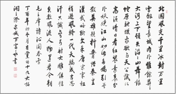 沁园春雪的书法作品