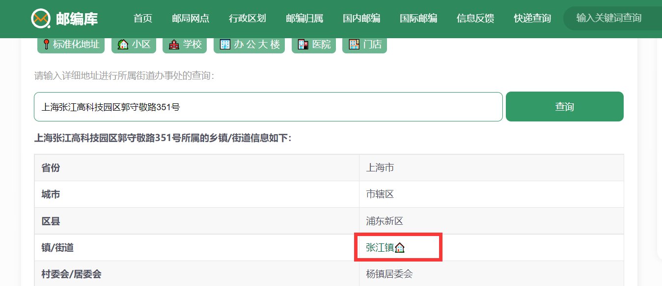 上海张江高科技园区郭守敬路351号属于哪个街道办事处？具体地址在哪里？