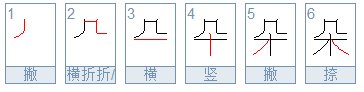 朵字笔顺