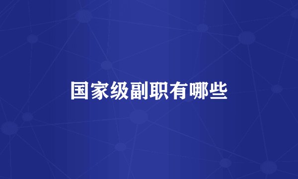 国家级副职有哪些