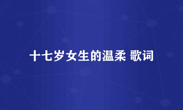 十七岁女生的温柔 歌词