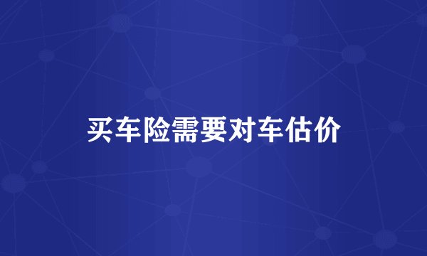 买车险需要对车估价
