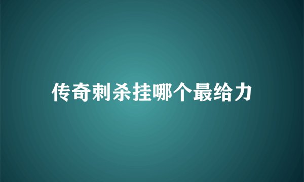 传奇刺杀挂哪个最给力