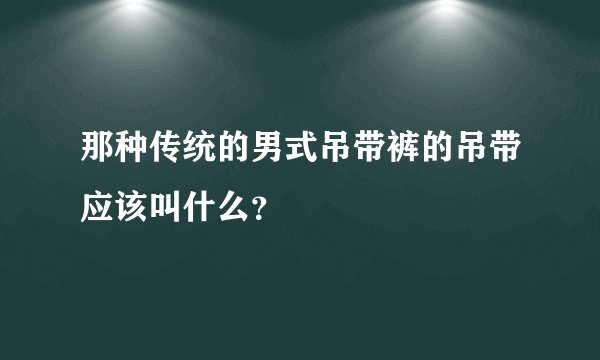 那种传统的男式吊带裤的吊带应该叫什么？