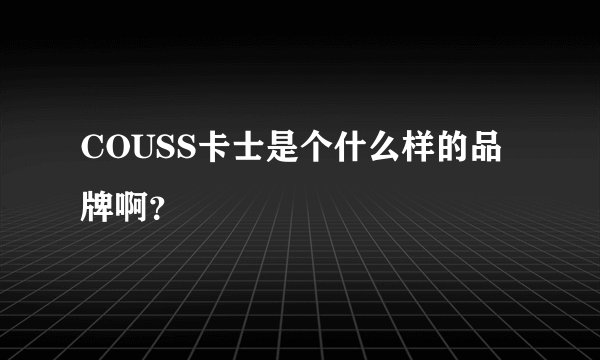 COUSS卡士是个什么样的品牌啊？