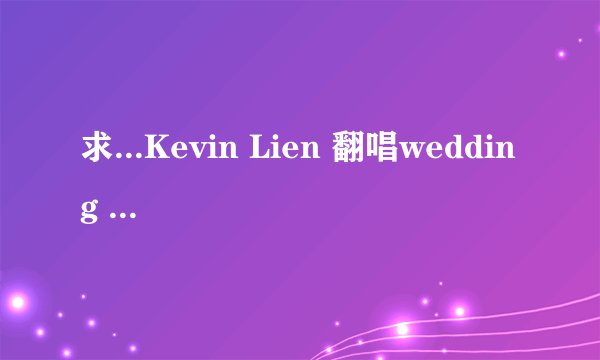 求...Kevin Lien 翻唱wedding dresss 歌词