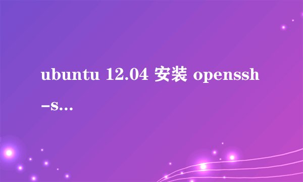 ubuntu 12.04 安装 openssh-server 失败，请问怎么该弄