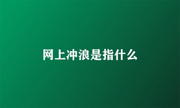 网上冲浪是指什么