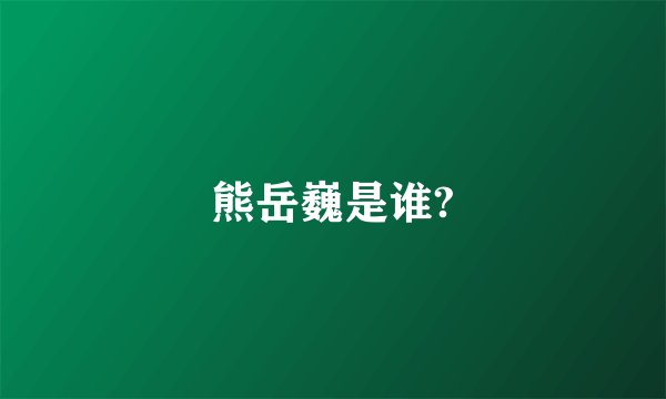 熊岳巍是谁?