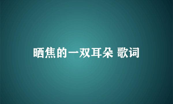 晒焦的一双耳朵 歌词