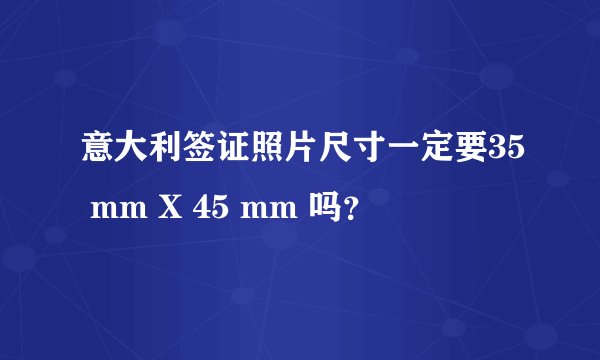 意大利签证照片尺寸一定要35 mm X 45 mm 吗？