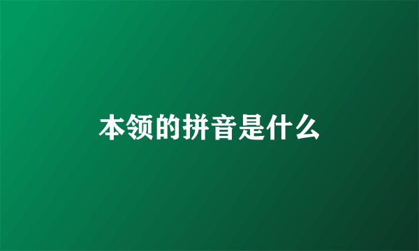本领的拼音是什么