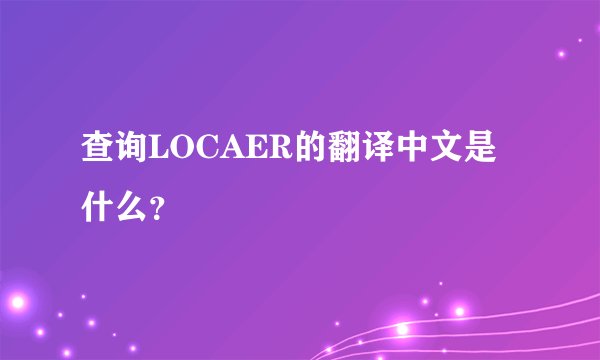 查询LOCAER的翻译中文是什么？