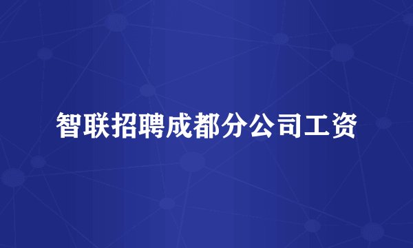 智联招聘成都分公司工资