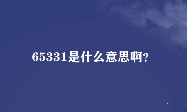 65331是什么意思啊？